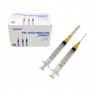 BRITEDENT 3cc Endo Irrigation Syringes With 25Ga Needle Tips 100/Bx BSI-0325