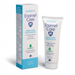 Enamel Care 1.1% Sodium Fluoride Home Care Anti-Cavity Toothpaste RX only 4.3oz. Spearmint – MARK3®