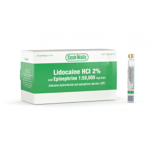 Cook-Waite Lidocaine HCL 2% 1:50K 50/Bx