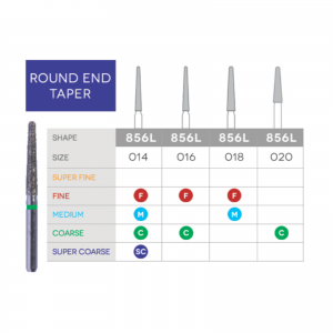 Sabur Long Round End Taper Diamond 856L-016C 10/Pk