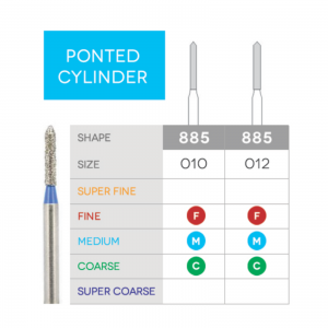 Sabur Bevel Cylinder Diamond 885-012M 10/Pk