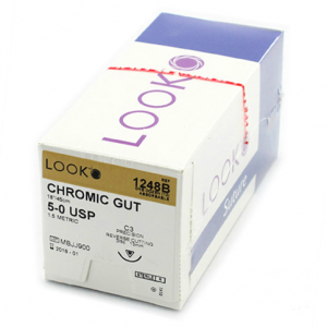 Suture Chromic Gut C-3 5/0 18" 12/Bx