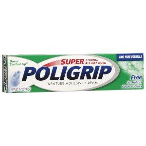 Super Poligrip Adhesive Cream Free 0.75oz 12/Bx 4bx/Case