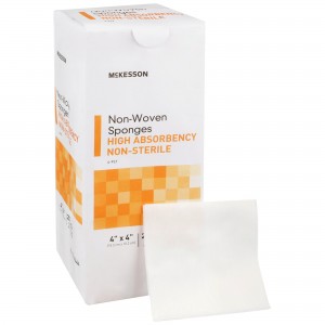 Nonwoven Sponge McKesson Polyester / Rayon 4-Ply 4 X 4 Inch Square NonSterile (1/pk)