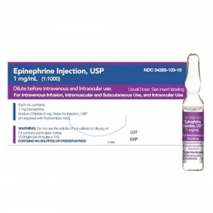 Alpha and Beta Adrenergic Agonist Epinephrine, Preservative Free 1 mg / mL (1:1000) Injection Ampule 1 mL (case of 10 boxes)