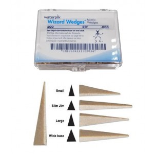 WaterPik Wizard Wedges Small Triangular Wooden Matrix Wedges (500/Pk)