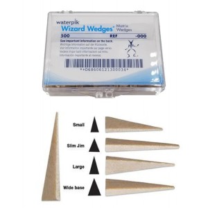 WaterPik Wizard Wedges Slim Jim Triangular Wooden Matrix Wedges (500/Pk)