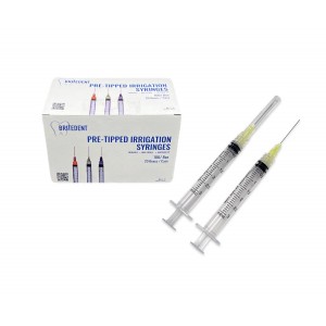 BRITEDENT 3cc Endo Irrigation Syringes With 27Ga Needle Tips 100/Bx