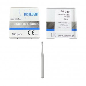 BRITEDENT Carbide Burs FG 330 Pear Shaped 100/Bx