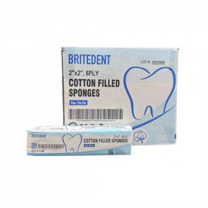 BRITEDENT Gauze Sponges Nonsterile 2x2 Cotton Filled 8 Ply 5000/Bx