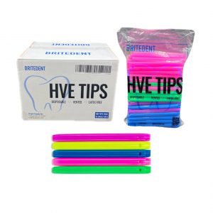 BRITEDENT HVE Suction Tips Rainbow Assorted 1000/Bx