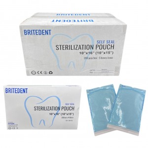 BRITEDENT Self Seal 2.75 x 10 Sterilization Pouches 200/Bx