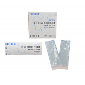 BRITEDENT Self Seal 3.5 x 10 Sterilization Pouches 2000/Bx