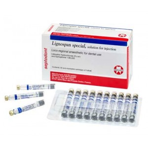 Septodont Lignospan Special Lidocaine HCl 2% And Adrenaline Cartridges 50/Bx