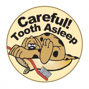 Teeth Asleep Stickers - 100 per pack