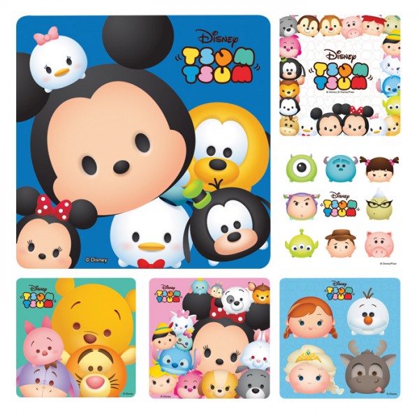  Disney Tsum Tsum Stickers - 4 Sheets of Stickers