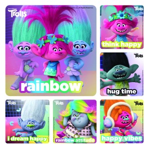 Trolls Movie Stickers - 100/roll