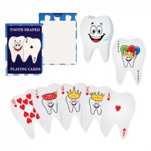 Tooth Shaped Playing Cards - 24/pk