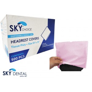 Headrest Covers Tissue/Poly - 10x13,  500pk