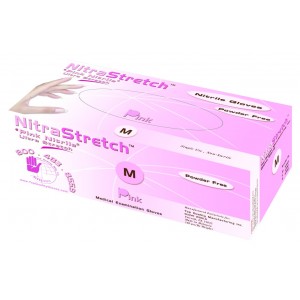 Nitrastretch - Pink Nitril Gloves -  Case/10 Boxes