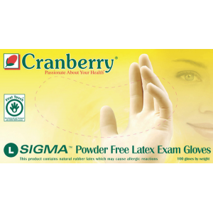 Cranberry Sigma PF Latex Glove Large 100/Bx