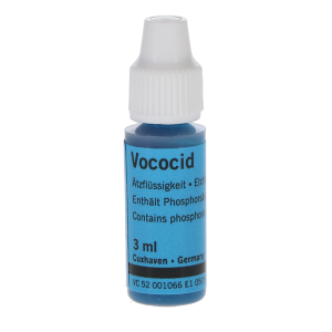 Vococid Etching Liquid, 36.1% Phosphoric Acid, 3 ml/Bt, Blue, 2/Pk, 1066