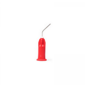 Pre-Bent Syringe Applicator Tips, 23 Ga, 1/2", Red, 20/Pk, 23R20