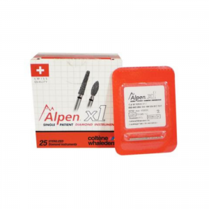 Alpen x1 Single-Use Diamond Burs, FG, Interproximal, # 392, 1.6 mm, Fine, Red, 25/Pk, X392F016