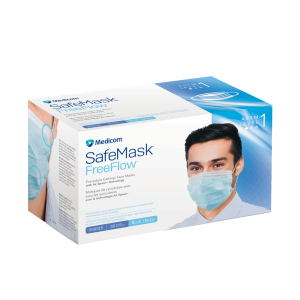 SafeMask FreeFlow Level-1 Masks 50/Bx Blue, 200315