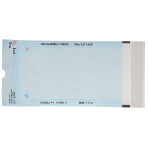 Sterilization Pouch, Class 4, Self-Sealing, Blue Film, 3.50" x 6.5", 200/Pk, 100525