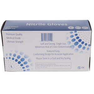 Nitrile Gloves Large 200/Bx, 119203