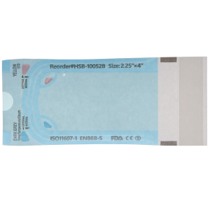 Sterilization Pouch, Class 4, Self-Sealing, Blue Film, 2.25" x 4" 200/Pack, 100528