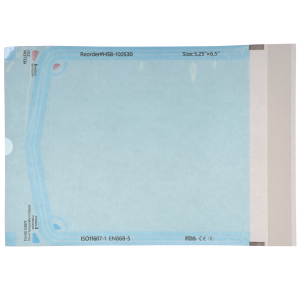 Sterilization Pouch, Class 4, Self-Sealing, Blue Film, 5.25" x 6.5" 200/Pack, 100530