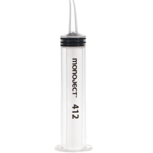 Monoject Disposable Irrigation Syringe, Curved Tip, # 412, 12 cc, 50/Pk, 412012