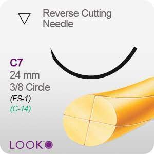 Chromic Gut Surgical Suture with C17 Needle (RC), 3/8 Circle, 18"/45 cm, # 5-0, 12/Pk, 563B