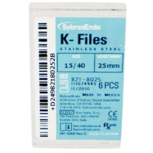 K-File, Stainless Steel, # 15-40, Assorted, 6/Pk