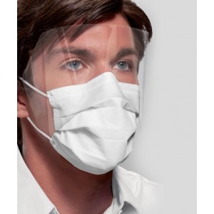 Ultra No-Fog Earloop Masks w/Shield 25/Bx ASTM Level 3, GCPW