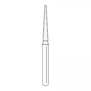 Solo Diamond Single Use Burs, FG, Tapered Fissure, # 3314.10, 1.4 mm, Extra Fine, Yellow, 25/Pk, 135014EF