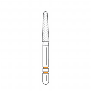 Two Striper TSZtech Diamond Burs, Round-End Taper, 770.8Z, 1.7 mm, Orange, 5/Pk, 2015890