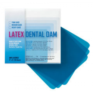 Rubber Dam, Latex, 6" x 6", Medium, 36/Pk