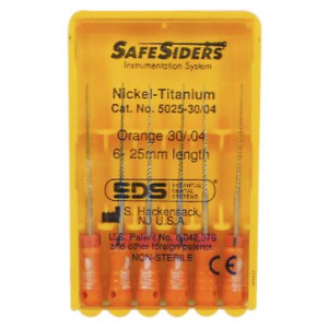 SafeSider Nickel-Titanium Hand Reamers, 25 mm, 0.04 Taper, # 30, Orange, 6/Pk, 5025-30/04