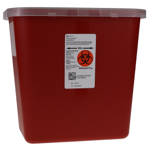 Multi-Purpose Sharps Container, with Rotor Opening Lid, 2 Gal, Red, 1/Pk, 8970