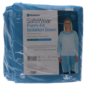 SafeWear Form-Fit Disposable Isolation Gown, 12/Pk