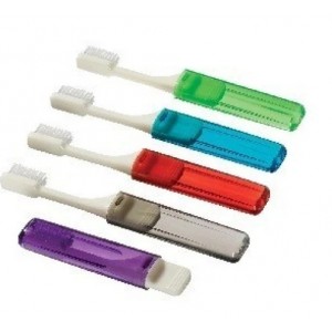 Travel V-Trim Toothbrush  50/Box in assorted 5 colors