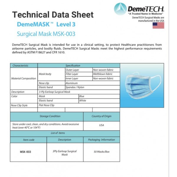 demetech dememask surgical mask