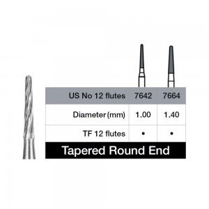 DEFEND® Trimming & Finishing Tapered Round End Carbide Burs (5 ct)