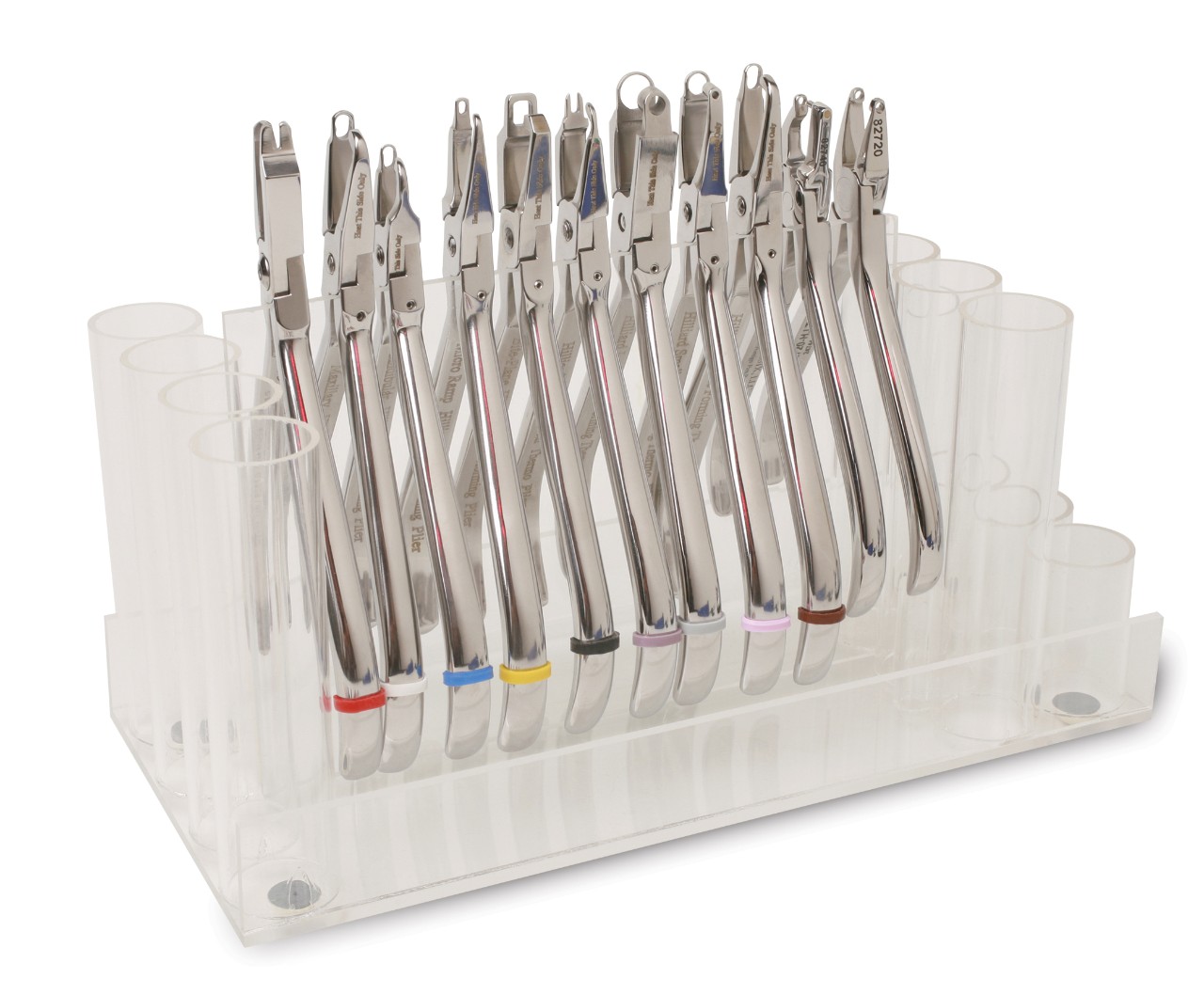 Dental Instrument Plier Organizer, Upright Plier Rack with Cover, White or  Clear