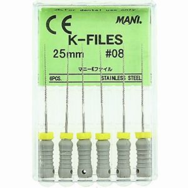 Файл 25. К-файл 10-25 mani 6шт. К-файлы (k-files) №35 (25 мм) /6 шт/ тритвэй. К.files №08 мани (25мм). К файлы #10, 25мм. (Уп.-6шт., mani).