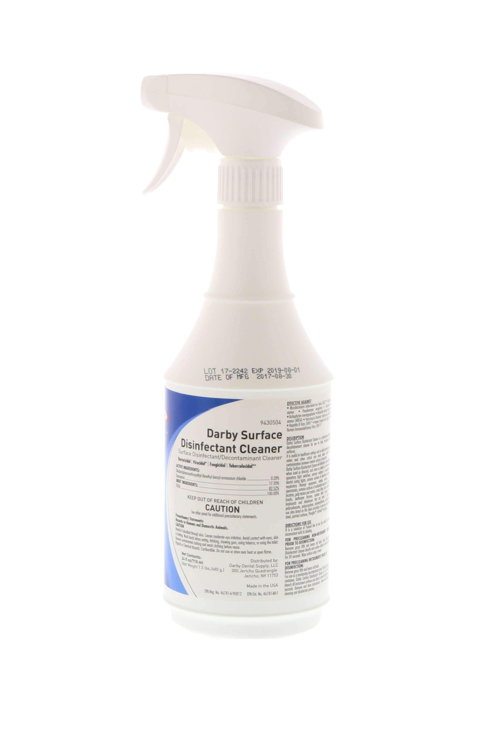 Darby Surface Disinfectant Cleaner - 2 Spray Bottles   Box (24 Oz Each 